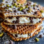 Chocolate Cannoli Pizzelle Sandwiches