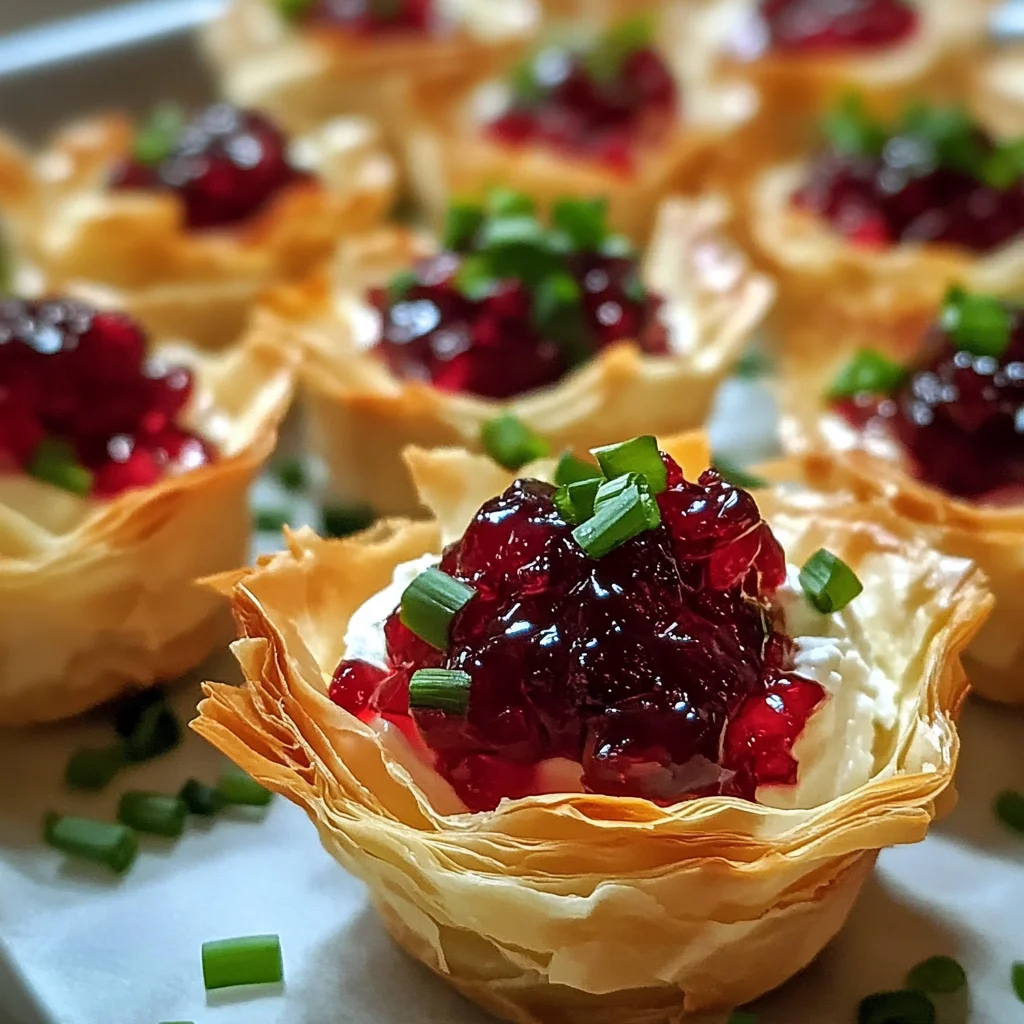 Cranberry Pepper Jelly Cream Cheese Phyllo Cups