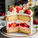 Fluffy and Moist Strawberry Cream Cake
