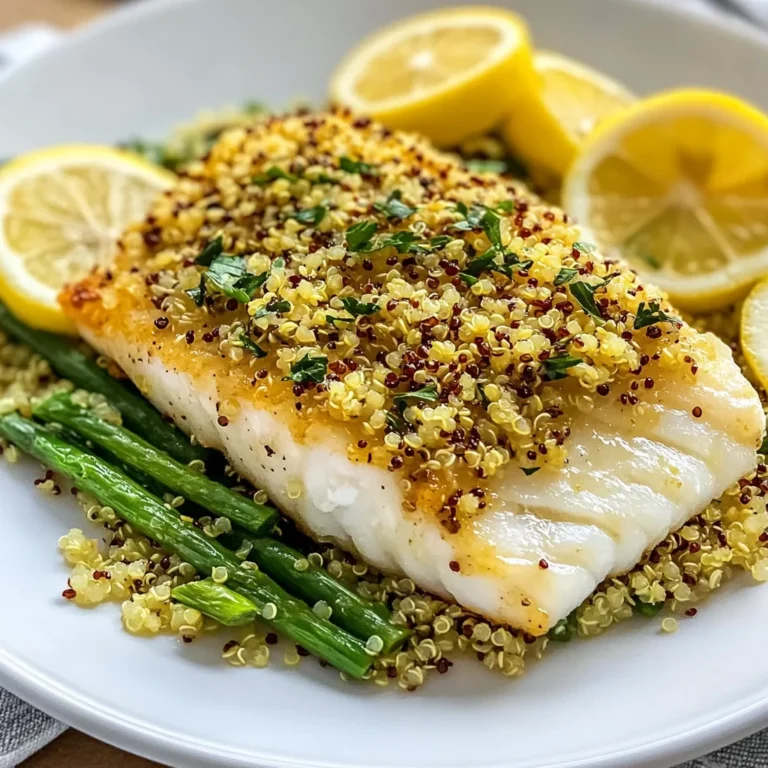 Garlic Lemon Cod with Crispy Quinoa Crust