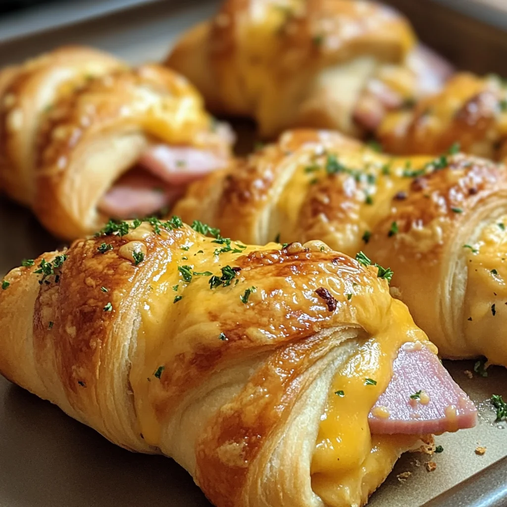 Ham Cheddar Crescent Roll-Ups