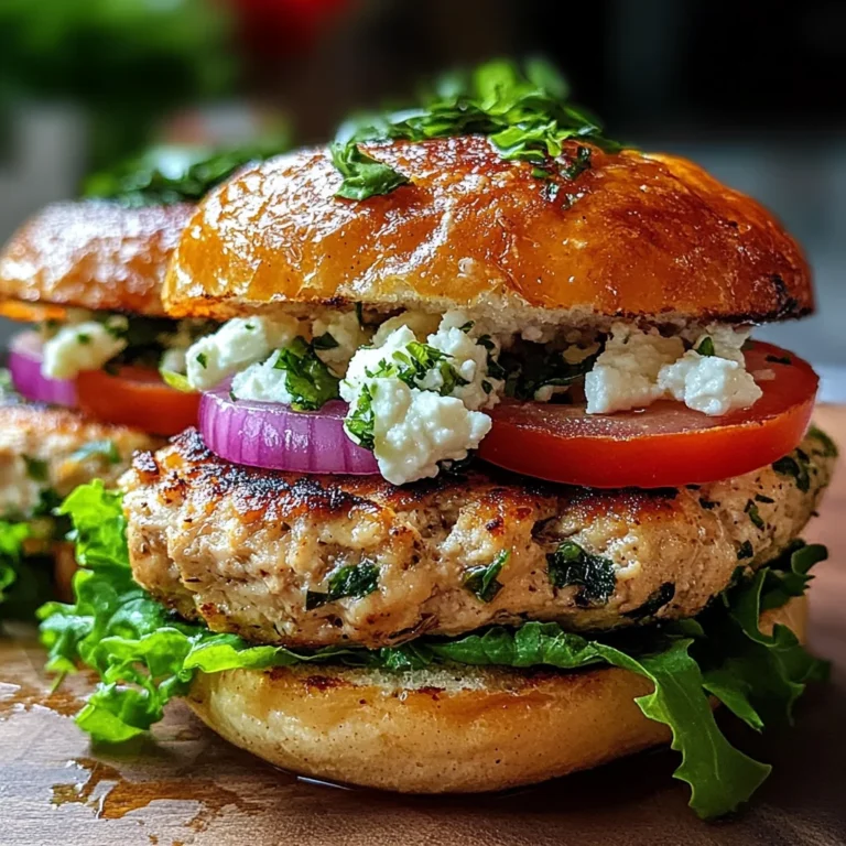 Mediterranean Greek Chicken Burgers with Herbs and Feta