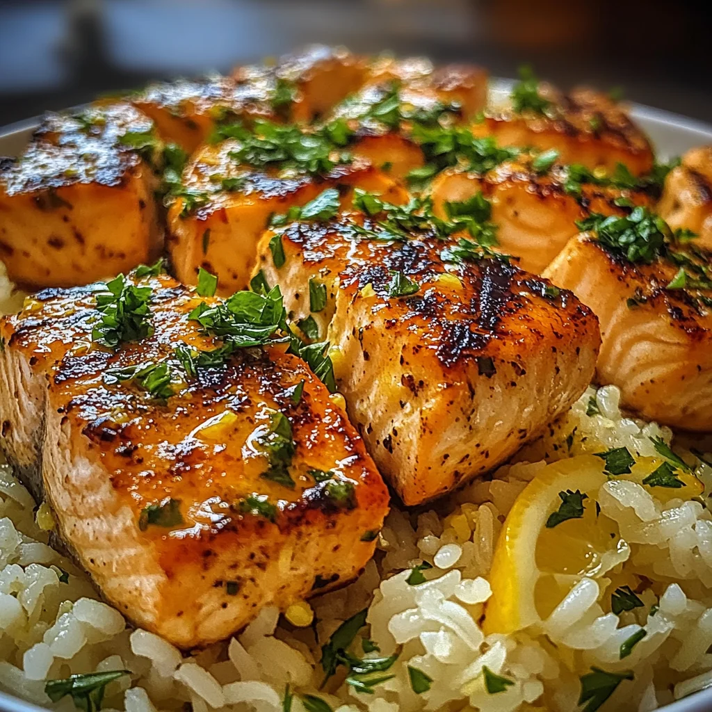 Mediterranean Salmon Lemon Rice