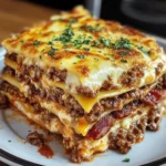 Parmesan Garlic Bacon Cheeseburger Lasagna