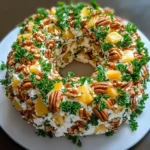 Pineapple & Green Onion Cheese Ball Wreath