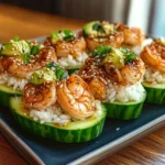 Shrimp Avocado Cucumber Boats