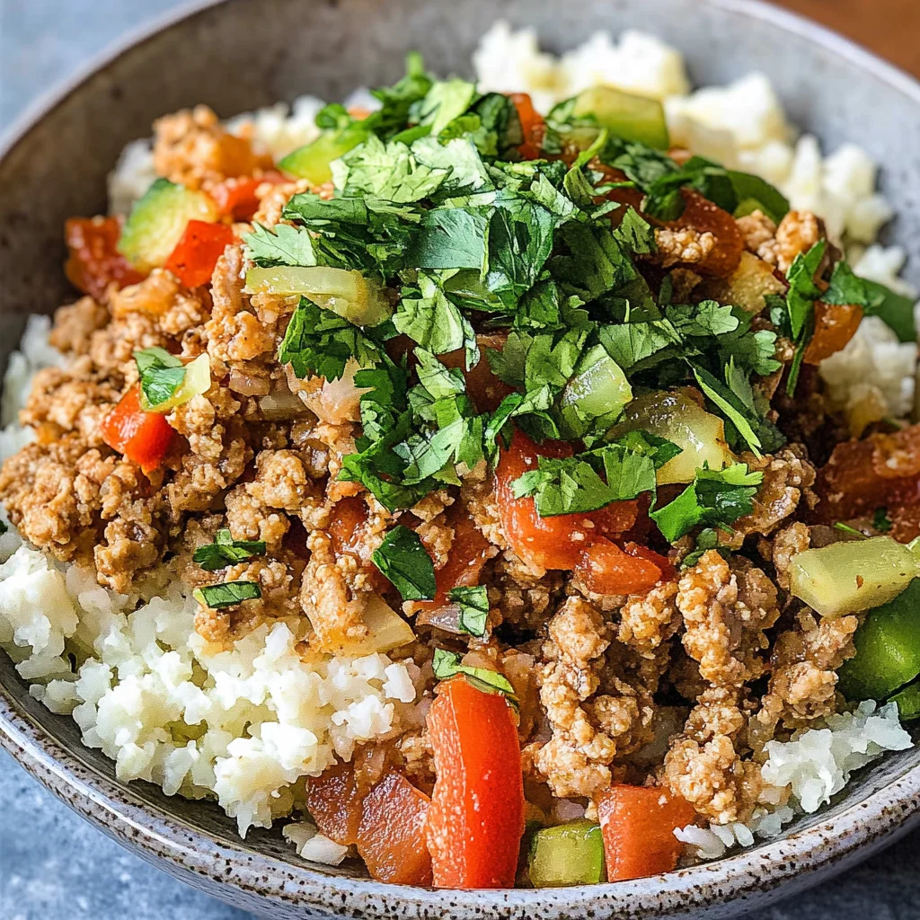 Cauliflower Rice Turkey Bowl