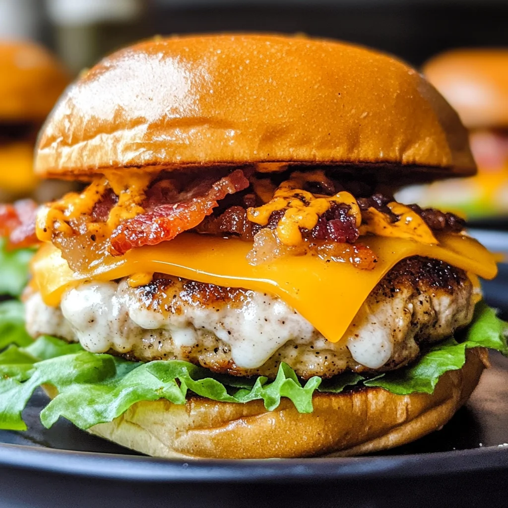 Cheddar Ranch Chicken Burgers
