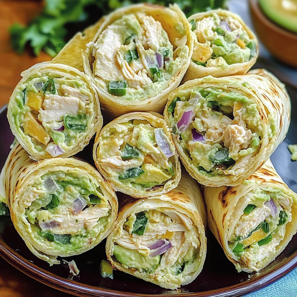 Chicken Avocado Salad Roll Ups