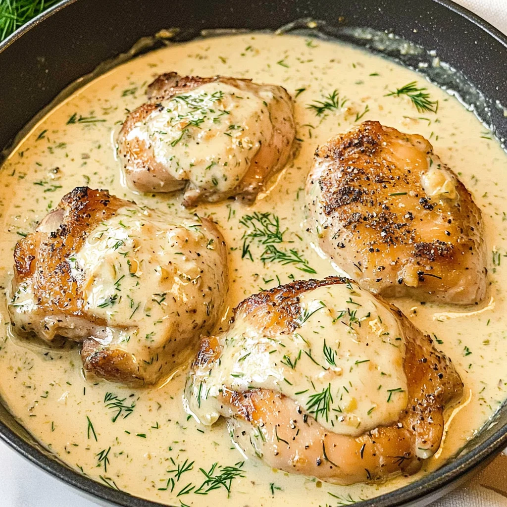 Creamy Oven Baked Chicken Thighs