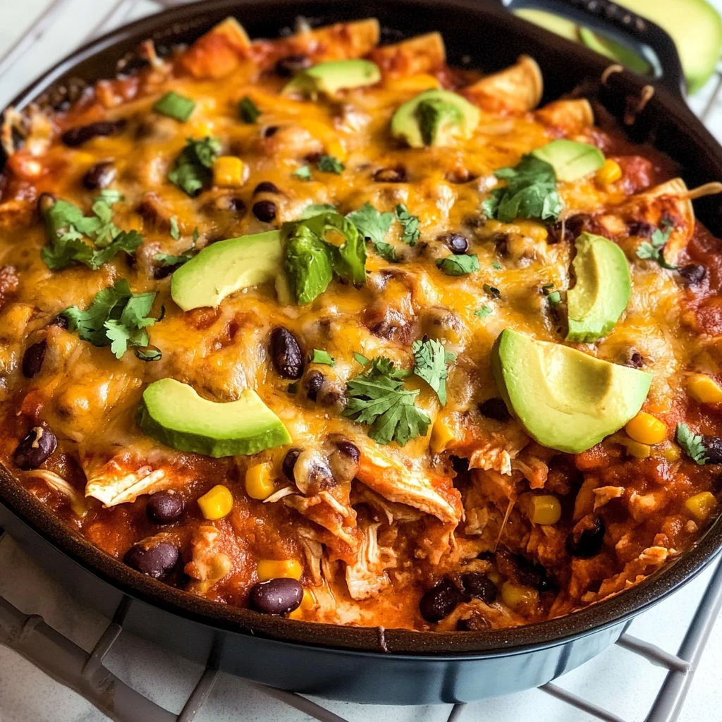 Crockpot Chicken Enchiladas Casserole