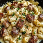 Garlic Butter Sausage Bites with Creamy Parmesan Pasta