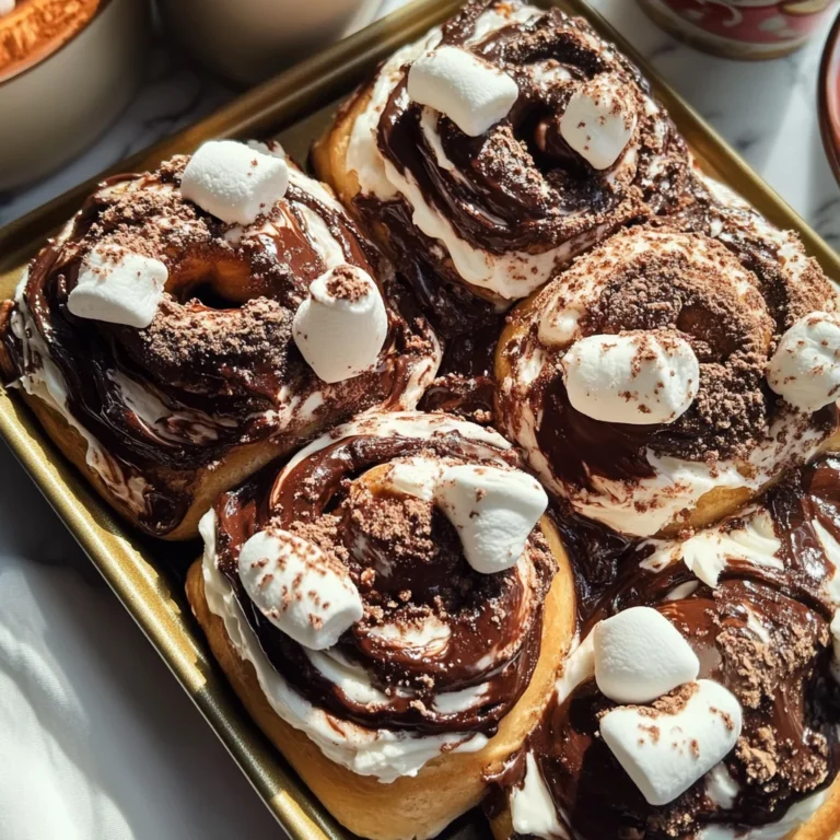 Hot Cocoa “Cinnamon” Rolls With Marshmallow Frosting