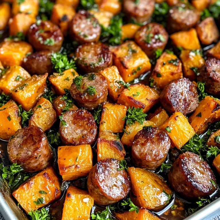 Sausage and Sweet Potatoes with Honey Garlic Sauce