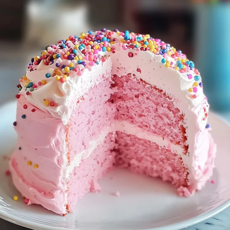 Beautiful Pink Angel Food Cake