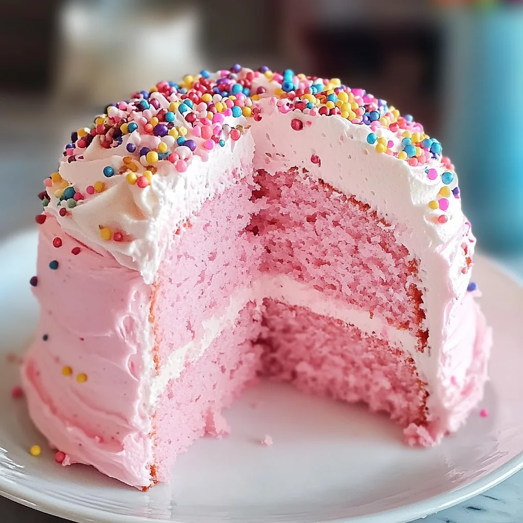 Beautiful Pink Angel Food Cake