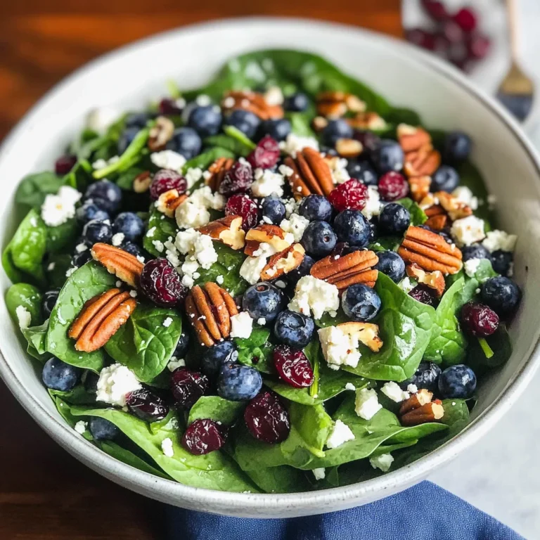 Blueberry Spinach Salad with Honey Balsamic Dressing
