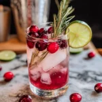 Cranberry Gin and Tonic with Rosemary