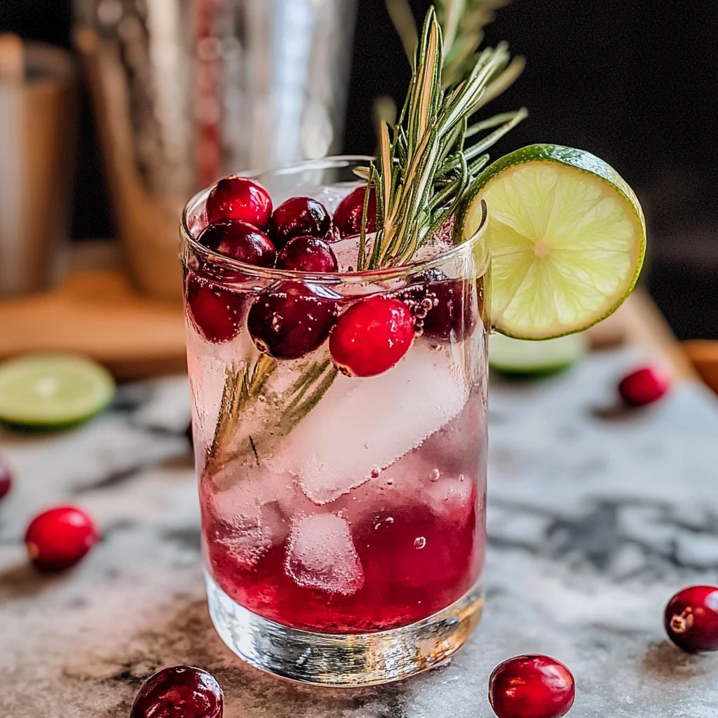 Cranberry Gin and Tonic with Rosemary
