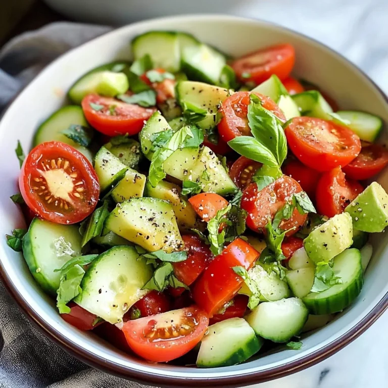 Cucumber, Tomato and Avocado Salad