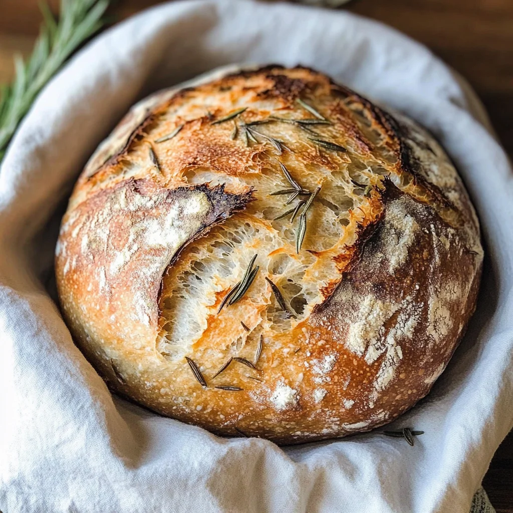 Easy Roasted Garlic Rosemary Artisan Bread – The Best Homemade Loaf
