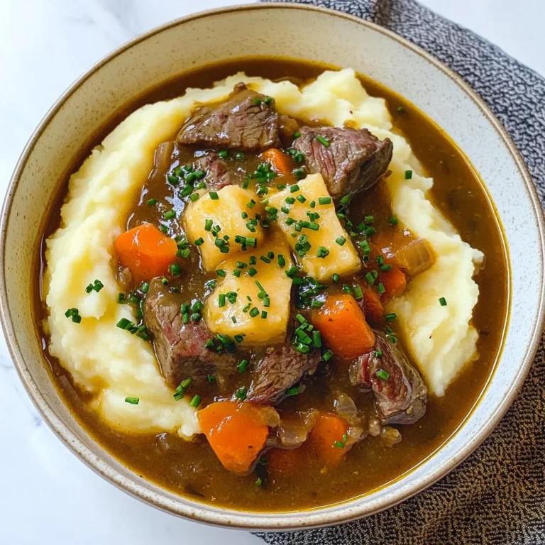 Fall Apple Cider Stew over Mashed Potatoes