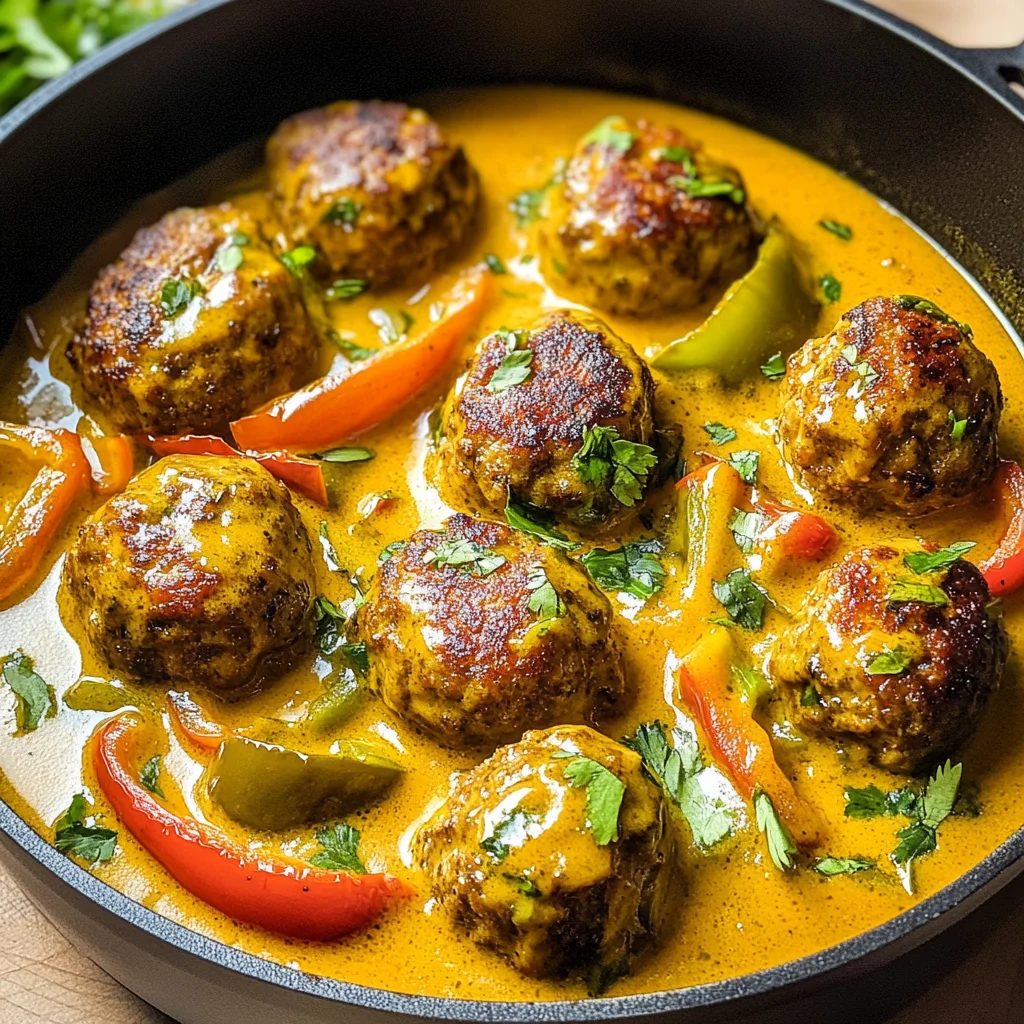 Jerk Meatballs In Coconut Curry Sauce