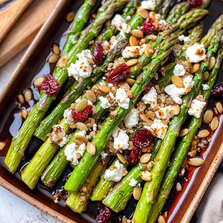 Maple Balsamic Roasted Asparagus with Cranberries and Feta