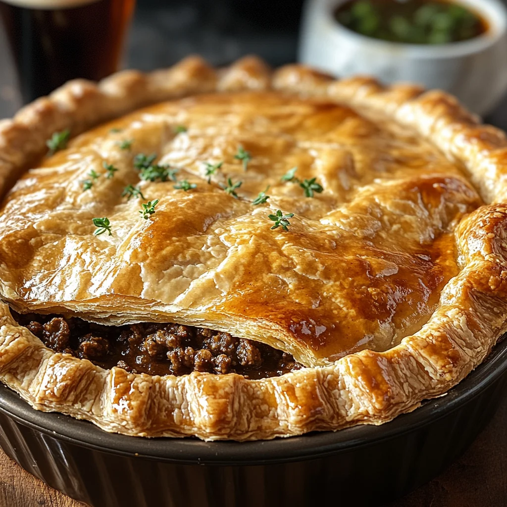 Minced Beef and Guinness Pie