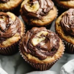 Nutella Swirled Banana Muffins