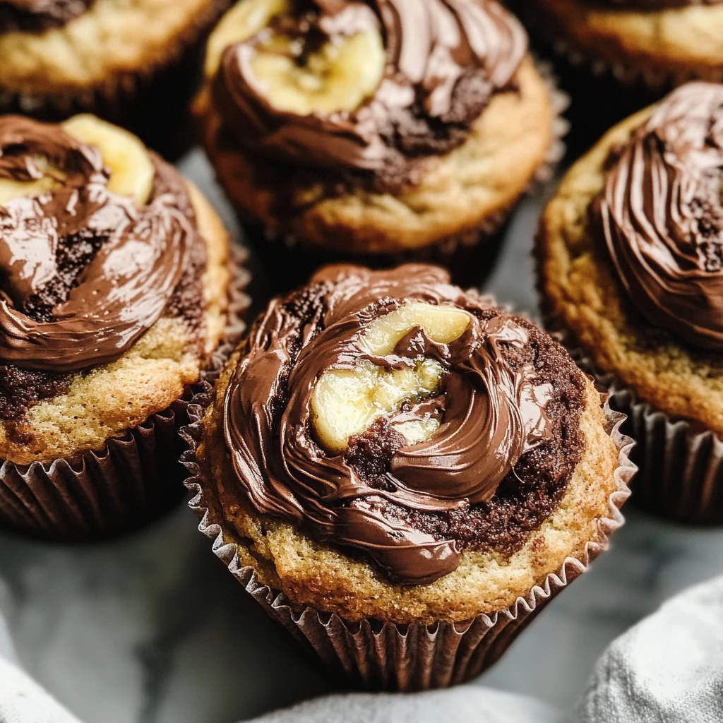 Nutella Swirled Banana Muffins