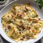 Olive Garden-Inspired Ravioli Carbonara