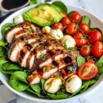 Baked Marinated Chicken Salad with Mozzarella and Balsamic Vinaigrette