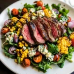 Balsamic Steak Gorgonzola Salad with Grilled Corn
