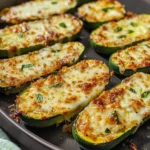 Cheesy Garlic Zucchini Steaks