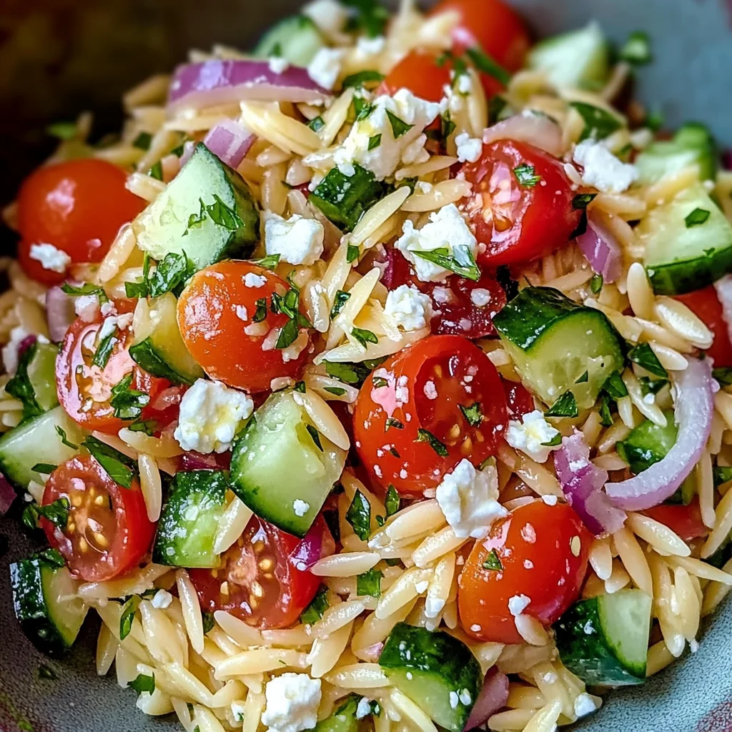 Easy Lemon Orzo Pasta Salad Recipe