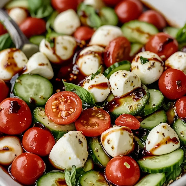 Fresh Cucumber Caprese Salad
