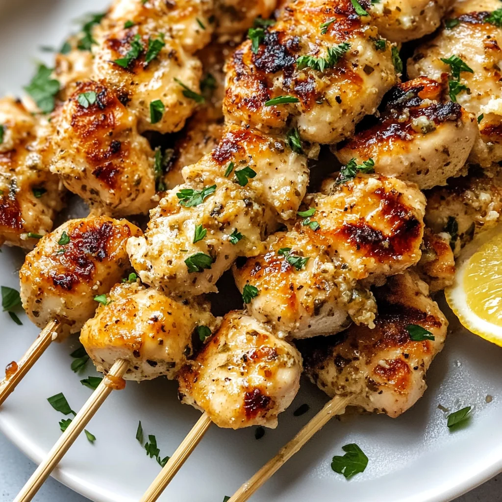 Garlic Parmesan Chicken Skewers