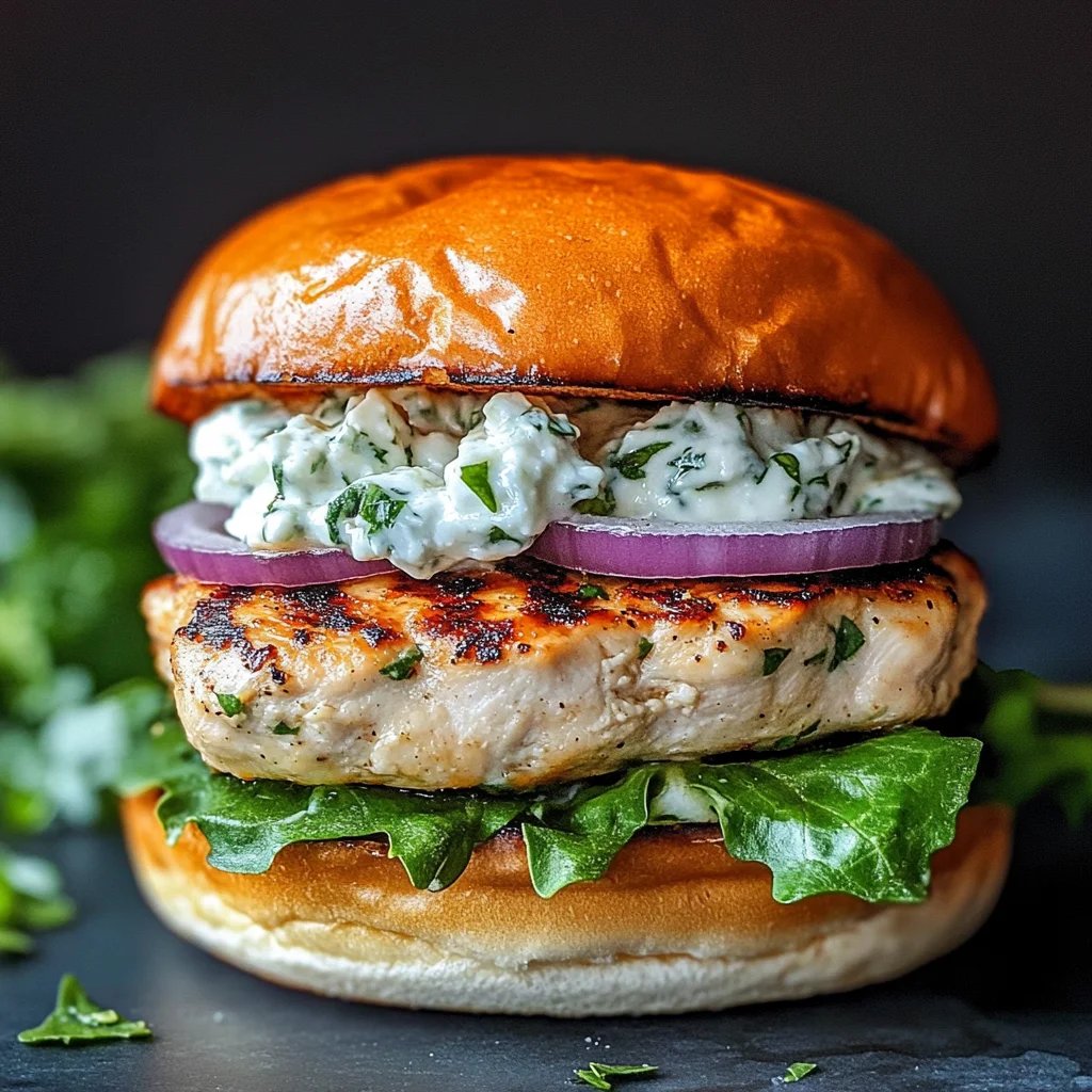 Greek Chicken Burgers with Tzatziki