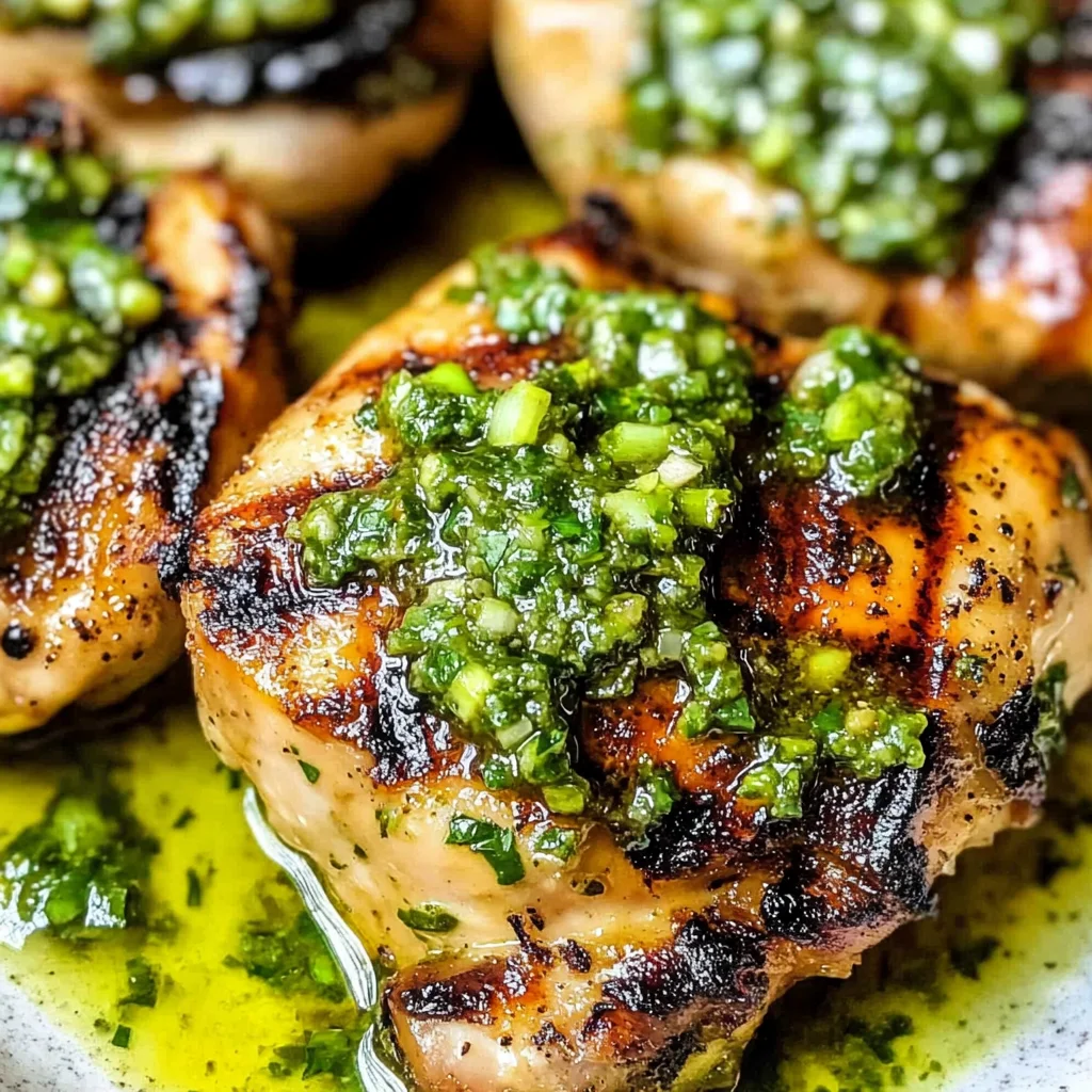 Grilled Chicken Thighs with Chimichurri