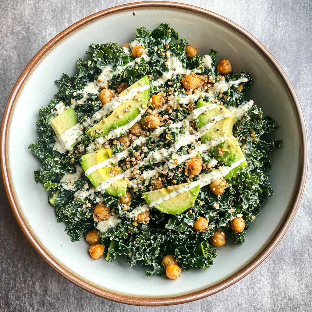 Happy Hormone Vegan Lemon Kale Caesar Salad