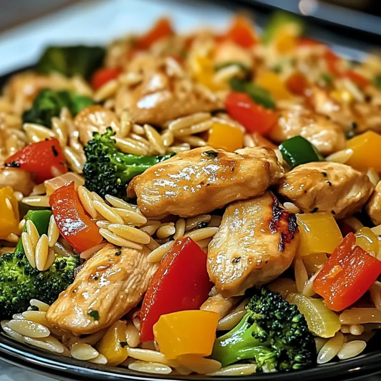 Lemon Chicken & Veggie Orzo Stir Fry