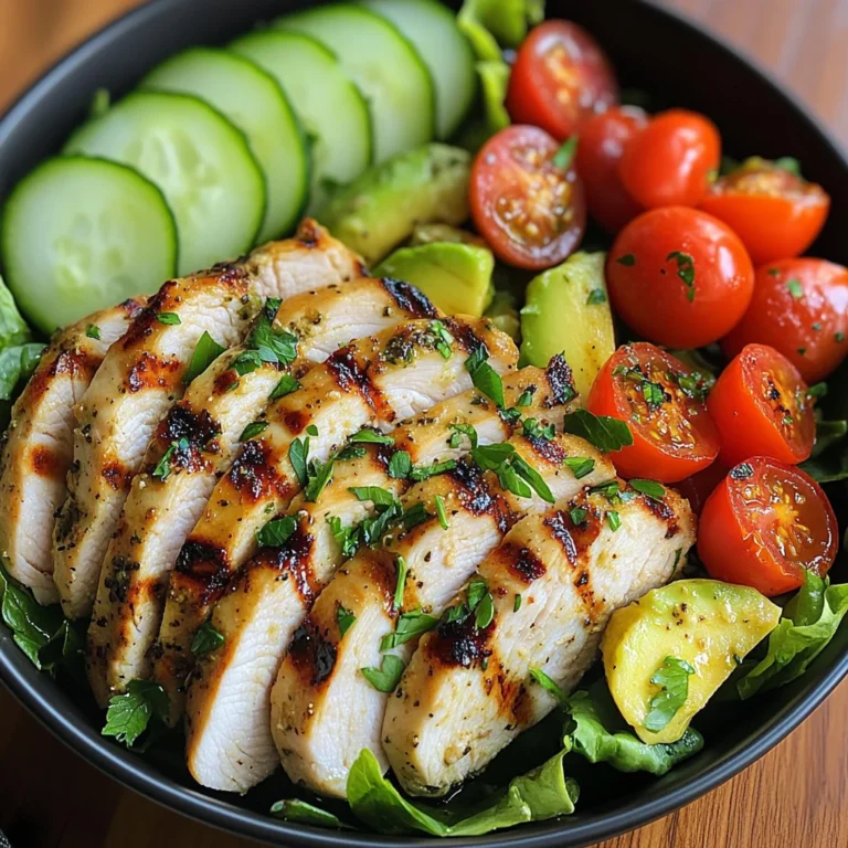 Lemon Herb Grilled Chicken Avocado Salad