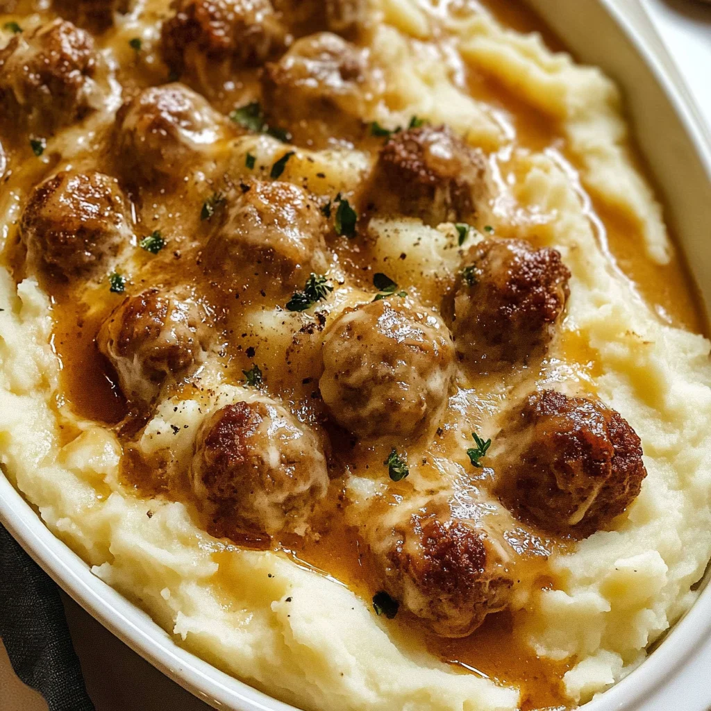Meatball & Mashed Potato Bake