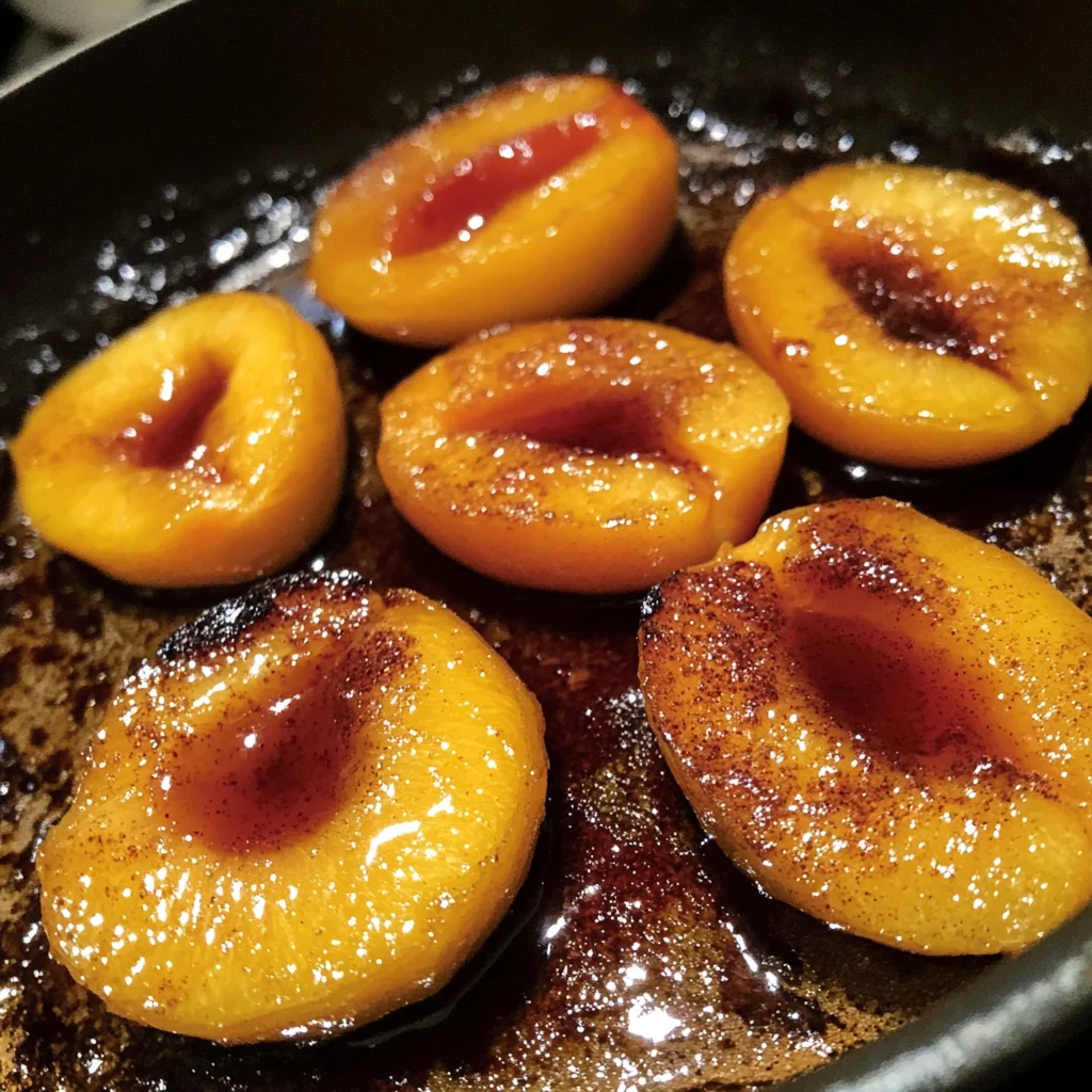 Pan fried peaches