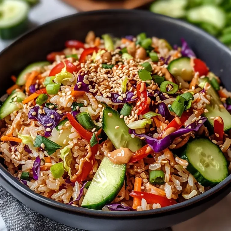 Quick Crispy Rice Salad with Peanut Sesame Dressing
