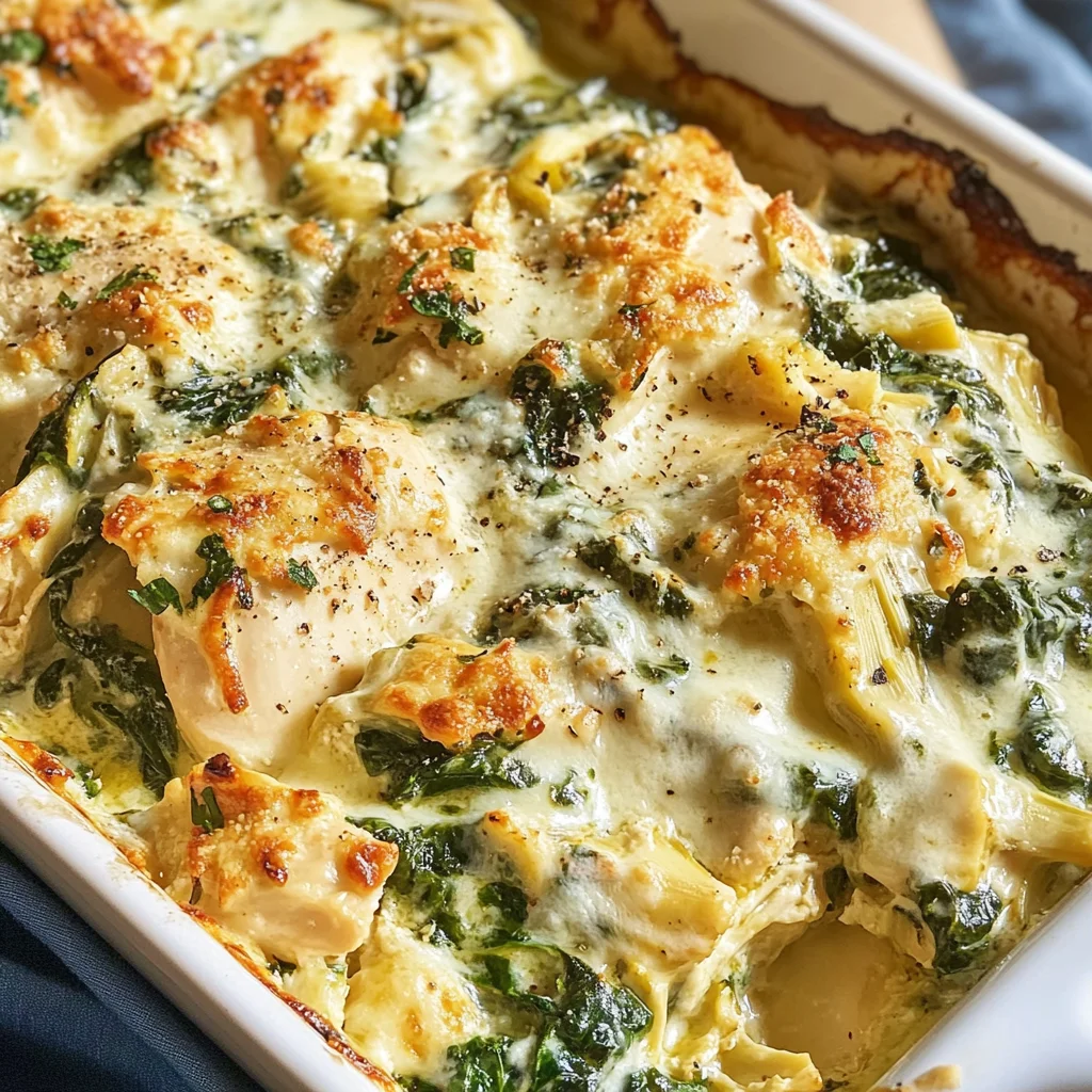 Spinach Artichoke Chicken Bake