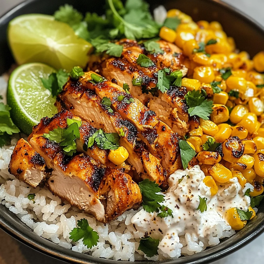 Street Corn Chicken Rice Bowl