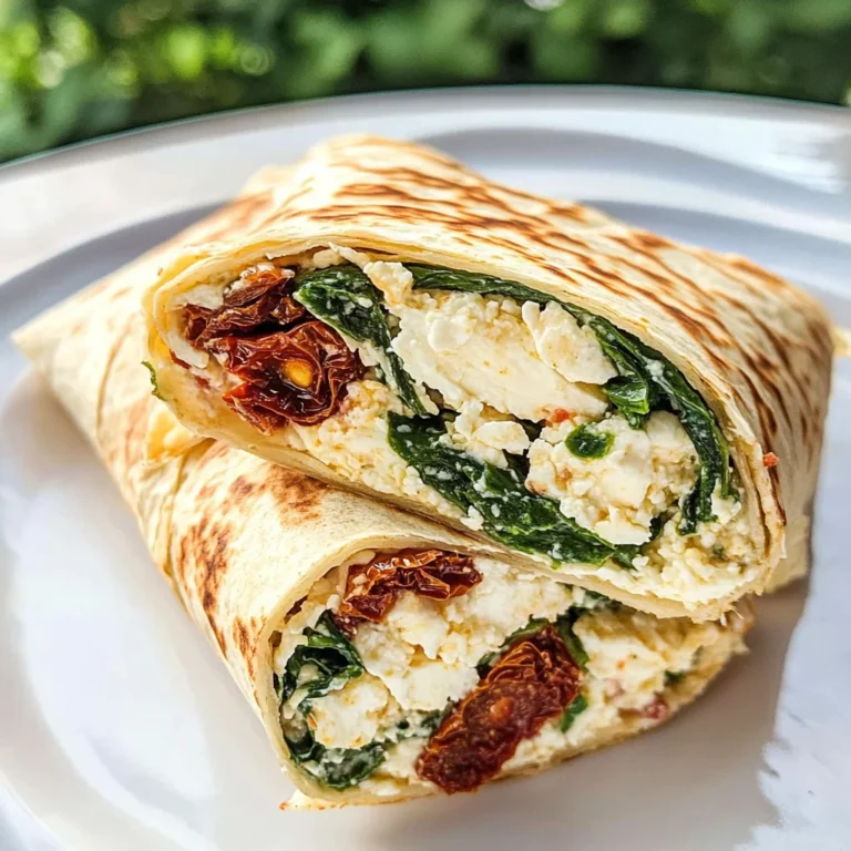 Sun-Dried Tomato, Spinach & Feta Breakfast Wraps
