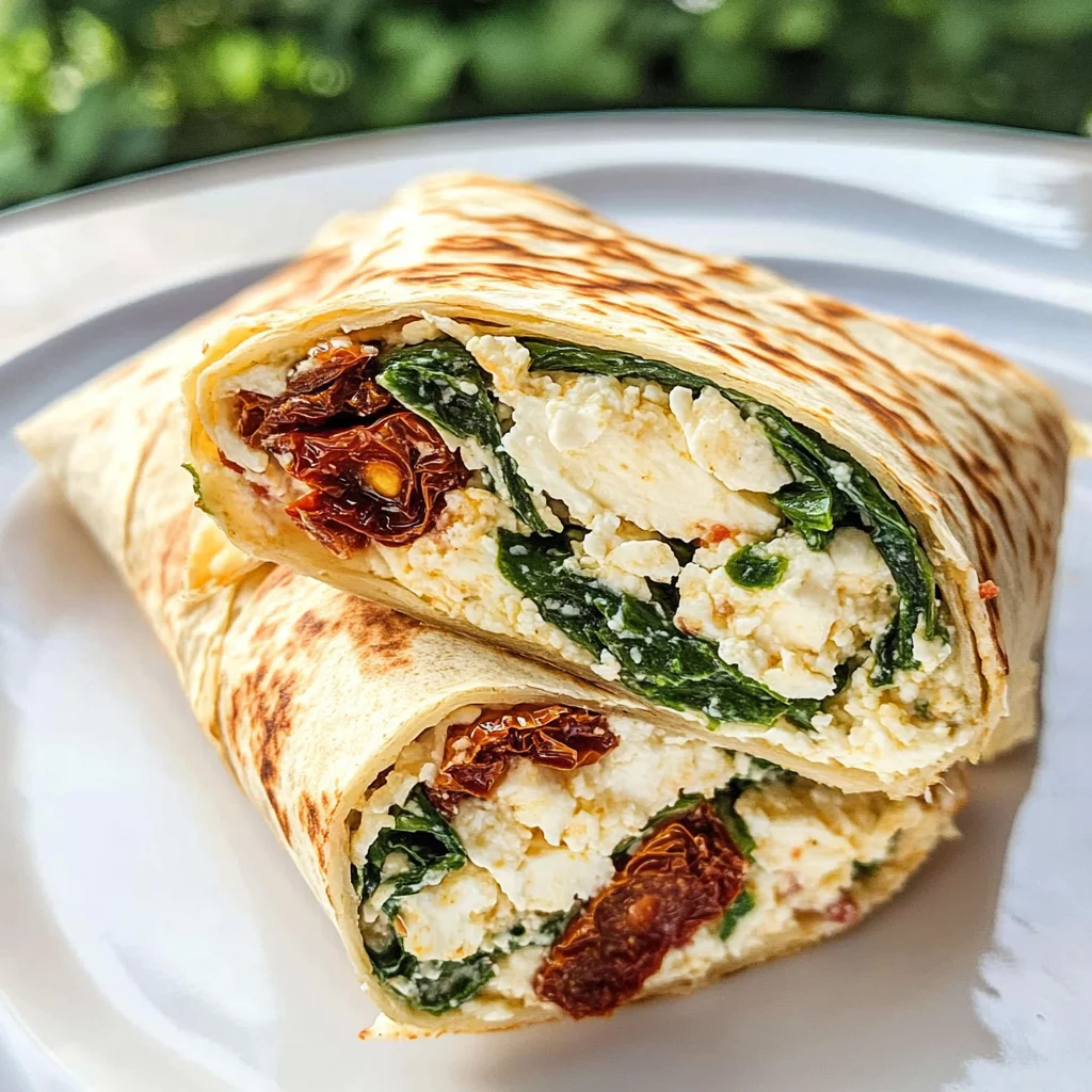 Sun-Dried Tomato, Spinach & Feta Breakfast Wraps